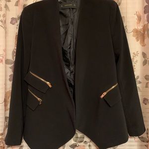 Zara Basic Gold Detail Zipper Blazer Jacket